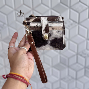 New 2026 Arrival Hair on Hide Leather <b>Coin</b> <b>Purse</b> Stylish Clutch ATM Card Holder Cowhide Leather Western Style Multi Use Clutch - Product Image 1