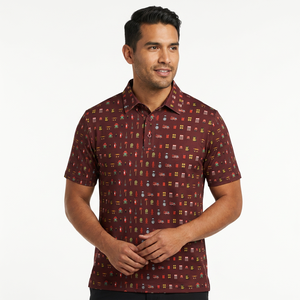 Polo de Manga Corta para Hombre con Diseño Estampado, 100% Poliéster, Tejido Transpirable, Estilo Casual - Product Image 6