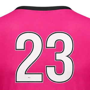 Camiseta de Fútbol Personalizada para Hombre, Rayas Rosa y Negras, Impresión Sublimada, Absorbe la Humedad, Manga Corta, Cuello Redondo, Ropa Deportiva para Adultos - Product Image 5