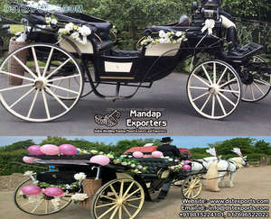 Turismo europeo de lujo Carruaje tirado por caballos Turista de moda Vis A Vis Carruaje tirado por caballos Último buggy tirado por caballos cubierto - Product Image 6