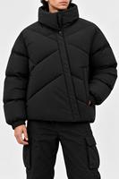 Blouson matelassé pour homme, col montant, bouton unique, coupe-vent, hiver, décontracté, coupe ample, longueur courte, rembourrage en polyester, épais