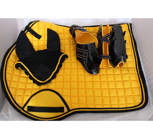 Nueva Almohadilla de Silla de Montar Personalizada de Algodón Cómodo para Caballos Ingleses con Visera Antimoscas a Juego del Mismo Color - Product Image 3