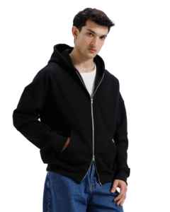 Sudadera con capucha premium para hombre con cremallera frontal completa, capucha ajustable, bolsillos laterales, puños acanalados, corte relajado, estilo casual para capas, detalles de estilo. - Product Image 6