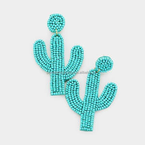 Pendientes Colgantes Bohemios con Flores Bordadas y Cuentas Amarillas Hechas a Mano, Tamaño Personalizado, para Fiesta, Estilo Vaquero Occidental, Unisex, Venta al Por Mayor - Product Image 5