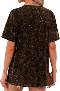 Camiseta de mujer de corte ajustado con lavado ácido, transpirable, de secado rápido, hecha a medida, elegante, nuevo diseño, colores personalizados OEM, transpirable - Product Image 3