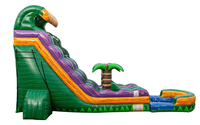 Toboggan aquatique gonflable en PVC certifié CE, taille et couleur personnalisées, toboggan en forme de palmier pour enfants, 500 cm