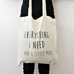 Custom Cotton Tote Bag Reusable Eco Friendly Shopping Bag Long Handle Zipper Closure - Product Image 1