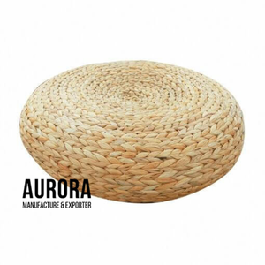 Pouf rond en rotin fait main, design rustique moderne, meuble de maison, tabouret - Product Image 2