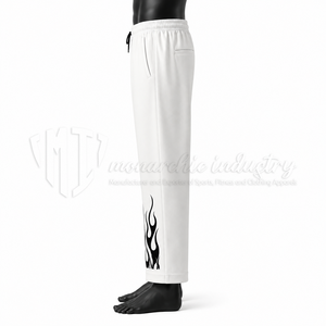 Pantalon de survêtement large personnalisé pour homme, imprimé flamme, style streetwear, fabriqué par un fabricant - Product Image 4
