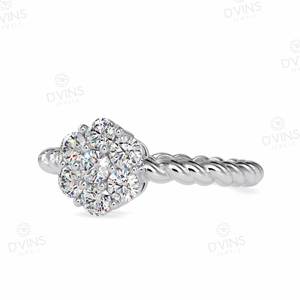 แหวนหมั้น D'VINS JEWELS 7 เม็ดพลอย VVS แบบคลาสสิก ทองคำแท้ 14K ตัวเรือนแบบหนามเตย สำหรับงานแต่งงาน งานเลี้ยงฉลองครบรอบ ได้รับการรับรองจาก IGI - Product Image 2