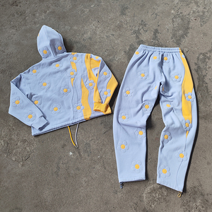 <b>Crafted</b> Men's Winter Sportswear Set Comfortable Soft Cotton Screen Printed Stack Design Embroidered Knitted Suit - Product Image 6