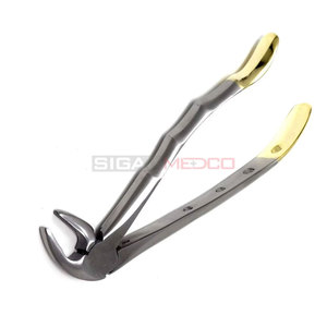 Pinzas Dentales de Extracción Dentadas MD3, Manuales, de Acero Inoxidable Alemán, para Incisivos Inferiores, Caninos, Bicánidos y Raíces, Calidad Premium, Doradas - Product Image 4