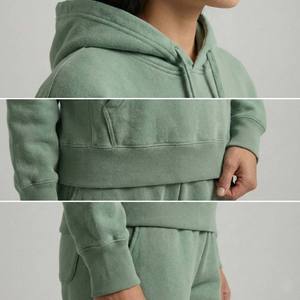 Ensemble de survêtement en velours de haute qualité, imprimé sur mesure, sweat à capuche et pantalon de jogging en velours, survêtement d'hiver à capuche, vente en gros d'usine OEM - Product Image 4