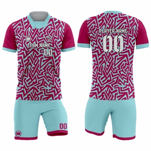 Fabricant d'uniformes de football 100% polyester sur mesure, ensemble de maillots de football, fournisseur de vêtements d'équipe OEM ODM, respirant, séchage rapide, été - Product Image 1
