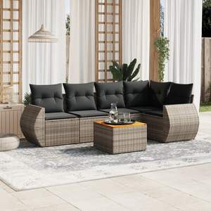 Ensemble de canapés de jardin en rotin gris, mobilier d'extérieur avec housses amovibles, design contemporain, coussins imperméables - Product Image 3