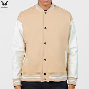 Latest Style Casual Sports Varsity Jacket, Wholesale Custom Wool & Soft Fleece Body with Full Leather Sleeves Men Jacket - Product Image 6