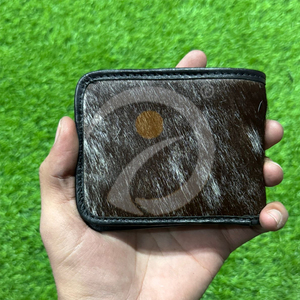 High Quality Genuine Fur Leather <b>Wallet</b> Mens Compact Money <b>Holder</b> Handmade With Animal Hair Texture - Product Image 6