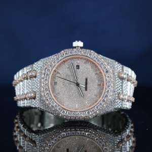 Reloj Mecánico Automático de Acero Inoxidable de Lujo para Hombre, Esfera Redonda de 40 mm, Cristal de Zafiro, Visualización de Fecha Analógica, Correa con Diamantes - Product Image 1