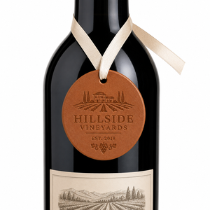 Étiquette personnalisée en cuir végétalien pour bouteille de vin, ruban, étiquette cadeau personnalisée pour vin, vente en gros, marque de cave à vin OEM, étiquette de bouteille d'alcool - Product Image 2