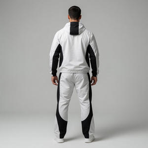 Custom Logo Men's Oversized Nylon Windbreaker Tracksuit Set Half Zip Jogging Sportswear High Quality Gym Workout Outfit - Product Image 4
