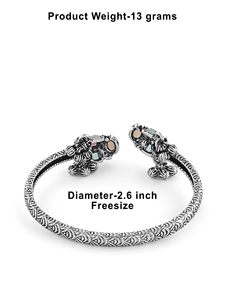 Vintage Tibetan <b>Silver</b> Cuff <b>Bracelet</b> Zircon Inlay Bezel Setting Crown Unisex Jewelry Gift Traditional Handcrafted Oxidized - Product Image 3