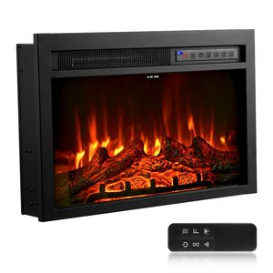 Caminetto Elettrico Moderno da Incasso a Parete da 26 Pollici con Fiamma Regolabile, Timer 8 Ore, Telecomando e Vetro - Product Image 1