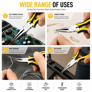 Mini Needle <b>Nose</b> Pliers Precision <b>Long</b> <b>Nose</b> Pliers Spring Loaded Jewelry Tool Wholesale Supplier - Product Image 6