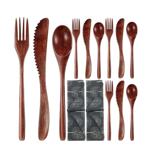 Reusable Sheesham Wooden Utensils for Eating Travel Wooden Spoons Forks Chopsticks Cutlery <b>Set</b> with Portable Case by AYAANS - Product Image 5
