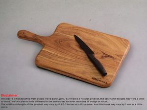 Vesta Homes <b>Wooden</b> Chopping Block Rectangle With Handle Single <b>Piece</b> Kitchen Cutting Board - Product Image 5