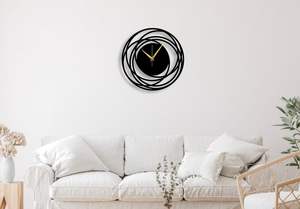 Horloge murale analogique ronde pour salon, chambre, bureau et décoration intérieure, style vintage-moderne - Product Image 3