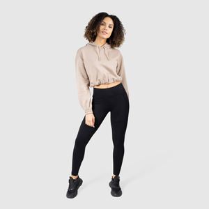 Sudadera con capucha corta para mujer 100% algodón, superventas 2026, con logo personalizado, bloques de color, fina, tipo jersey, para invierno, con capucha y técnica de lavado. - Product Image 6