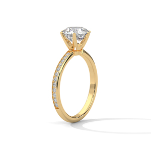 Anillo de Diamantes Cultivados en Laboratorio de Oro de 14K, Anillo de Compromiso de Oro Sólido de 18K para Mujer, Estilo Clásico, Certificado IGI, Anillo de Compromiso, Aniversario - Product Image 6