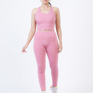 Ensemble de yoga pour femme : Leggings froncés et brassière de sport sans couture, vêtements de fitness et de sport, vente en gros, fabricant et fournisseur - Product Image 5