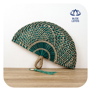 Premium Seagrass Hand Fan Handmade Woven Palm Style Fan for Home Wedding Decoration - Product Image 1