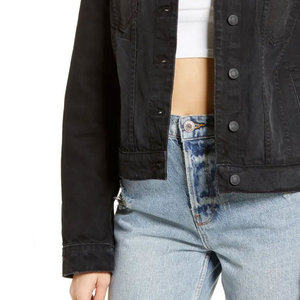 Wholesale Fashionable Customized Full Length Breathable Oversized <b>Light</b> Washed Denim Jeans Breathable <b>Jacket</b> <b>for</b> <b>Women</b> Outwear - Product Image 5