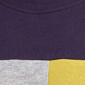 Men's Cotton Crew Neck Sweatshirt Color Blocking Patchwork Pullover Regular Fit Long Sleeve Casual Autumn Wear - Product Image 5