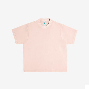 T-shirt formel à col roulé et manches courtes pour homme, coupe ample, 100 % coton, imprimé sérigraphié, uni, respirant, écologique - Product Image 1