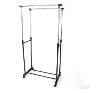 Appendiabiti YJ 03 Nero e Argento con Ripiano per Scarpe, Doppia Barra Verticale e Orizzontale Estensibile, Prodotto di Qualità Premium - Product Image 3