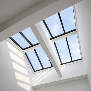 Moderna claraboya de doble vidrio con marco de aluminio negro, sistema de iluminación natural para interiores residenciales y comerciales - Product Image 2