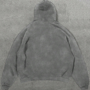 Sudadera con capucha para hombre, 100% algodón, lavado personalizado, nueva llegada, holgada, con capucha, patrón liso, efecto desgastado, estilo urbano, invierno, alta calidad - Product Image 2