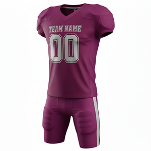 ชุดยูนิฟอร์มอเมริกันฟุตบอลแบบกำหนดเอง เสื้อและกางเกงฟุตบอลแบบซับลิเมชั่น ผ้าโพลีเอสเตอร์ระบายอากาศได้ดี พร้อมชื่อทีมและโลโก้ด้านหน้า สำหรับกีฬาทีม - Product Image 5