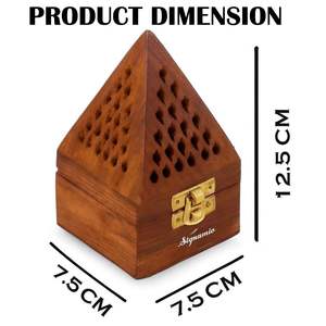 Soporte de Incienso Sambrani de Madera Hecho a Mano, Porta Incienso Tradicional Dhup Dani y Doopam para Decoración de Sala de Pooja - Product Image 6