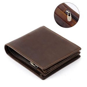 Cartera de Cuero con Múltiples Ranuras para Tarjetas, Estilo Ejecutivo Marrón, Cartera Premium para Hombre, Delgada, con Cierre Abierto, Corta, para Efectivo - Product Image 1