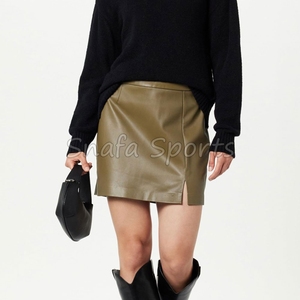 Jupe en cuir, nouvelle collection 2024, fabrication en coton, qualité supérieure, jupes en cuir véritable pour femme avec logo personnalisé imprimé, prix le plus bas - Product Image 3