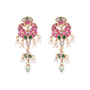 Refined Gajaah 925 Sterling <b>Silver</b> "Gulnar" Style Handcrafted Kundan Earring <b>Set</b> For Women Special Occasions Trendy Jewellery - Product Image 2