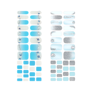 Semi Cured Gel <b>Nail</b> Stickers Korea OEM Custom <b>Nail</b> Wraps Supplier Vacation Flower Sky Glass - Product Image 3