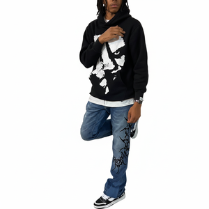 Sudadera con capucha personalizada con logo impreso digitalmente, 100% algodón, ecológica, transpirable, unisex para hombre, gran venta. - Product Image 5