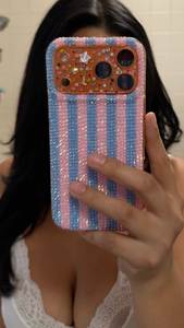 Étui de téléphone en satin gaufré écologique fait main avec perles, motif abstrait coloré, thème floral, fondation textile au point de croix - Product Image 5