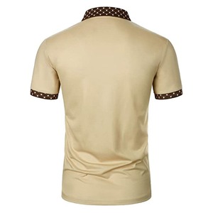 Camiseta de Manga Corta para Hombre, Personalizada, Beige, 100% Algodón Jersey, Transpirable, Corte Regular, Casual, con Cuello de Contraste - Product Image 2