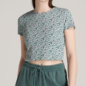 Top Corto Casual Básico sin Mangas para Mujer, Cuello Alto, Tejido de Algodón Acanalado, Venta al Por Mayor - Product Image 1